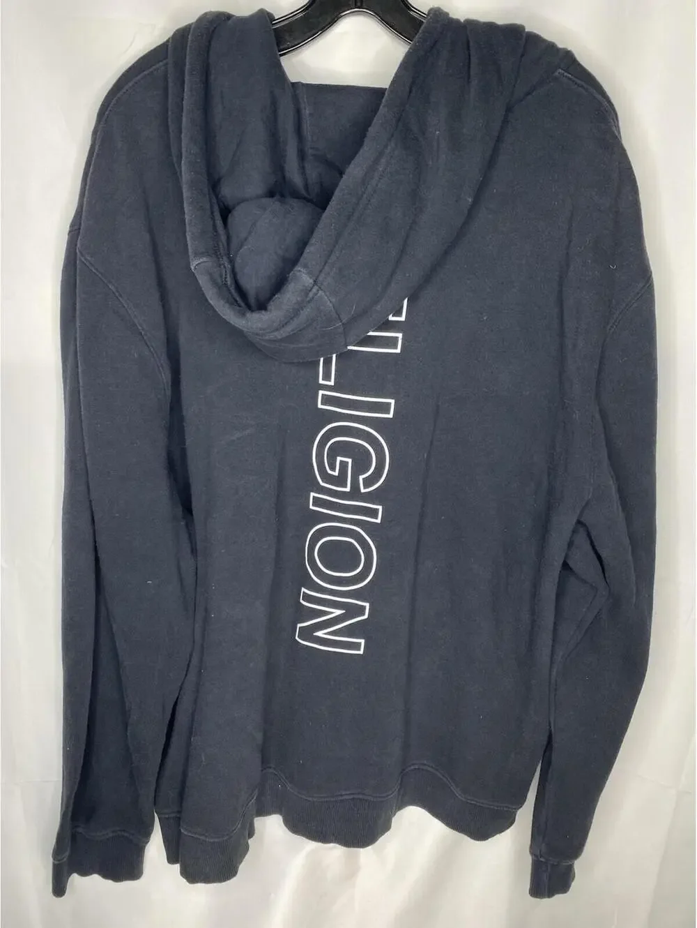 True Religion Black Full Zip Hoodie Adult XXX Large